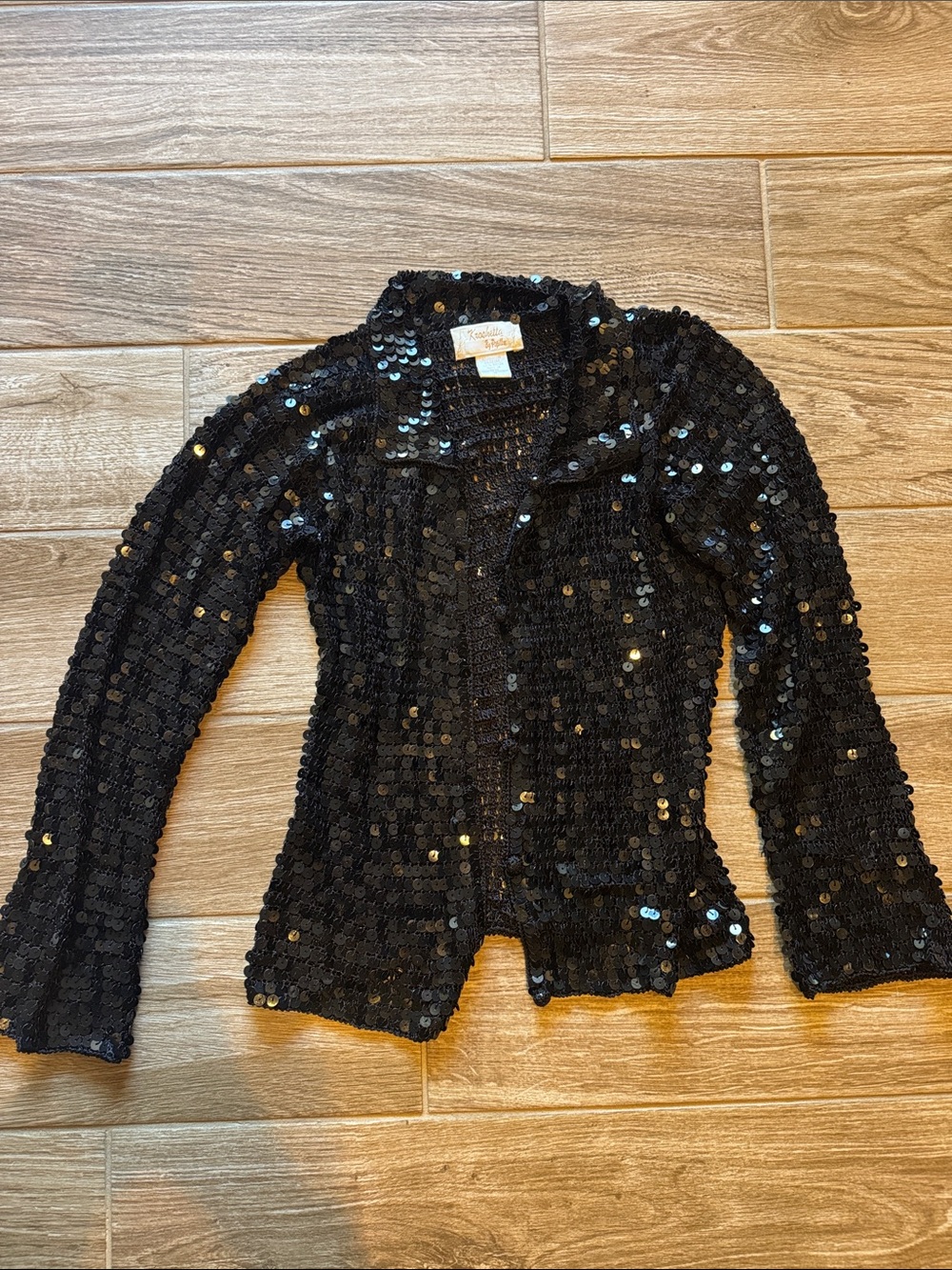Black Sequin Collared Jacket